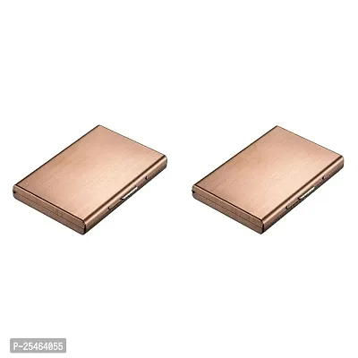 Designer Golden Solid Card Holder For Men Pack Of 2-thumb0