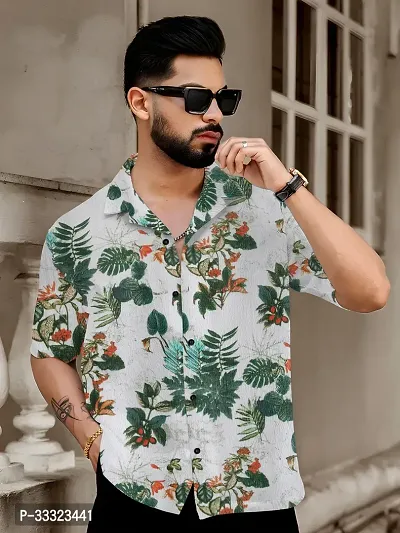 Stylish Polycotton Printed Casual Shirt for Men-thumb0