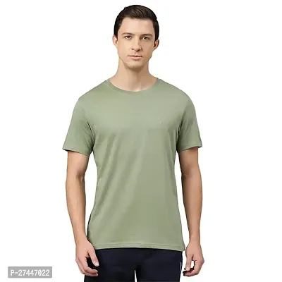 Stylish Green Polyester Solid Tees For Men-thumb0