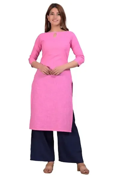 PIOUS LIBAS Women's Pure Lite Straight Cut Solid Kurta with Pant (57P157KRP)