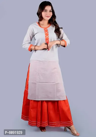 Buy PIOUS LIBAS Cotton Slub Printed Straight Kurta Skirt Set/kurta set for  women/women kurta set/kurta set for women latest design Online In India At  Discounted Prices