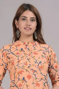 PIOUS LIBAS Women's Pure Cotton Printed Lite Orange Single Straight Kurti (55P155KR)-thumb2