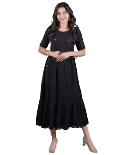 Pious LIBAS Chickenkari A-line Kurta for Women