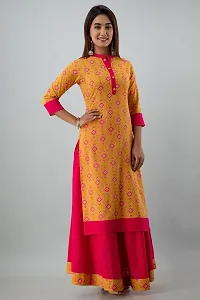PIOUS LIBAS Cotton Cambric Printed Straight Kurta With Skirt Set For Womens-thumb3