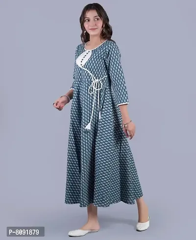 Pious LIBAS Cotton Printed Angrakha Anarkali Kurta/Anarkali Kurta for Women/Anarkali Kurti/Anarkali Kurta for Women-thumb4