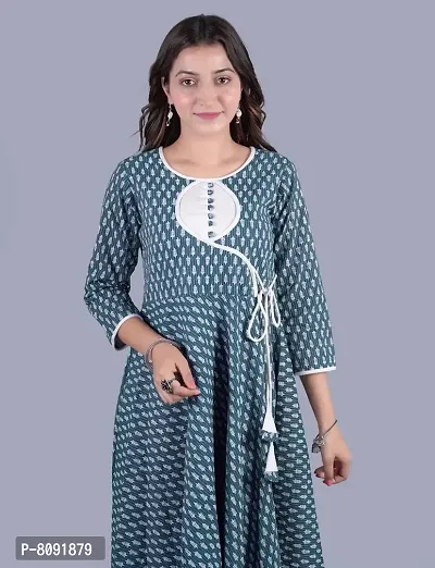 Pious LIBAS Cotton Printed Angrakha Anarkali Kurta/Anarkali Kurta for Women/Anarkali Kurti/Anarkali Kurta for Women-thumb5