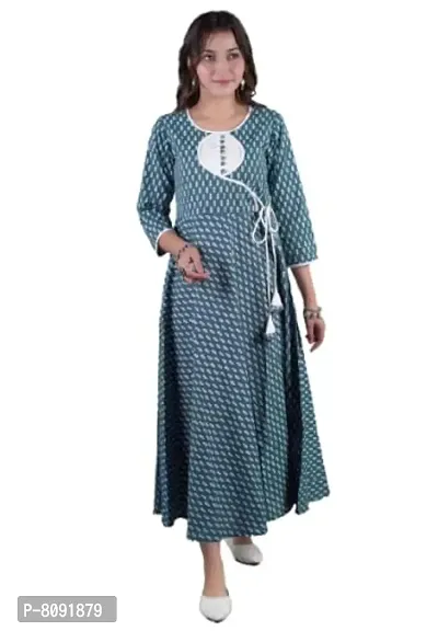 Pious LIBAS Cotton Printed Angrakha Anarkali Kurta/Anarkali Kurta for Women/Anarkali Kurti/Anarkali Kurta for Women-thumb0