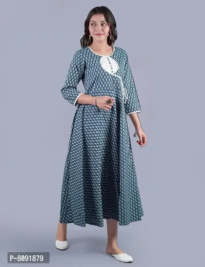 Pious LIBAS Cotton Printed Angrakha Anarkali Kurta/Anarkali Kurta for Women/Anarkali Kurti/Anarkali Kurta for Women-thumb2