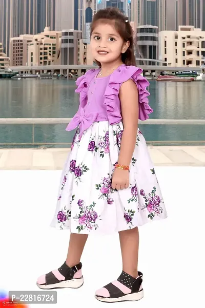 Baby Girl Knee Length Frock Princess Dresses Kid's Rayon Birthday Party Dress-thumb4