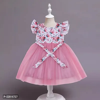 Baby Girl Knee Length Frock Princess Dresses Kid's Rayon Birthday Party Dress