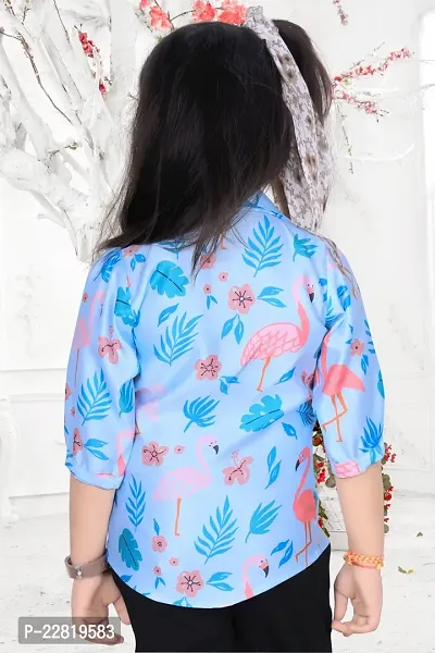 Classic Printed Shirt for Kids Girls-thumb2