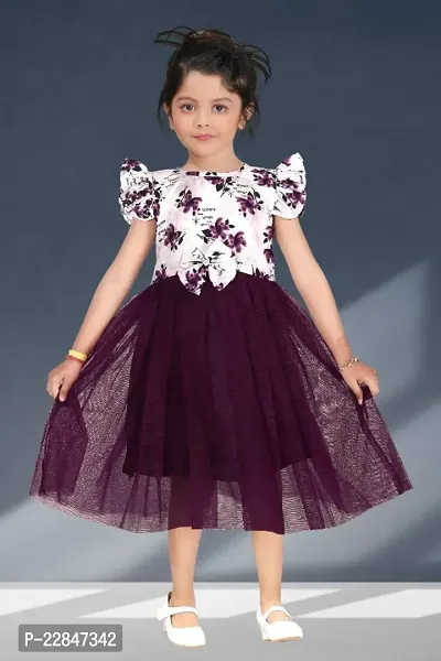 Classic Cotton Printed Dresses for Kids Girls-thumb0