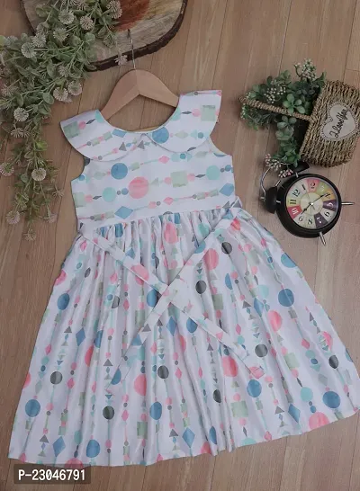 Toddler Girls Floral Print Ruffle Trim Belted Dress-thumb0