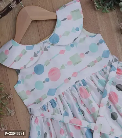 Toddler Girls Floral Print Ruffle Trim Belted Dress-thumb4