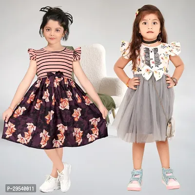 Beautiful Cotton Blend Frocks For Girl Pack Of 2