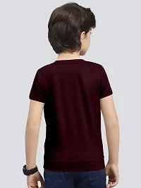 Stylish Cotton Blend Solid Tshirt for Kid Boy-thumb2