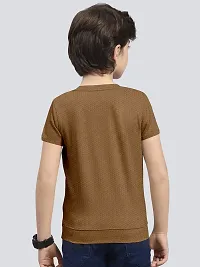 Stylish Cotton Blend Solid Tshirt for Kid Boy-thumb1