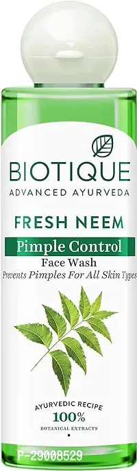 BIOTIQUE Fresh Neem Pimple Control Prevents Pimples|All Skin Types| Men  Women Face Wash  (200 ml)-thumb0