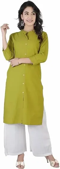 Beautiful A-Line Green Printed Cotton Kurta-thumb0