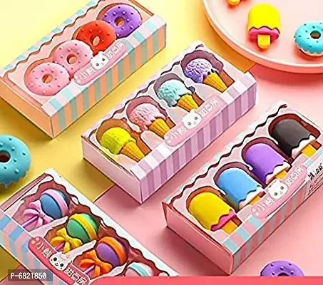 Cute Eraser Set D(4 Donut 4 ICE Cream 4 Candies 4 Cones in one Pack) Total 16 PCS-thumb0