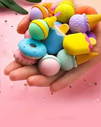 Cute Eraser Set D(4 Donut 4 ICE Cream 4 Candies 4 Cones in one Pack) Total 16 PCS-thumb1