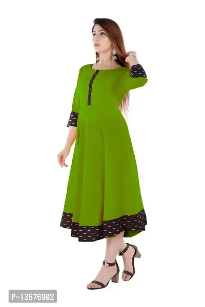 Rangmat Women's Cotton Blend Traditional and Very Beautiful Kurta. (XXL, Mehendi)-thumb5