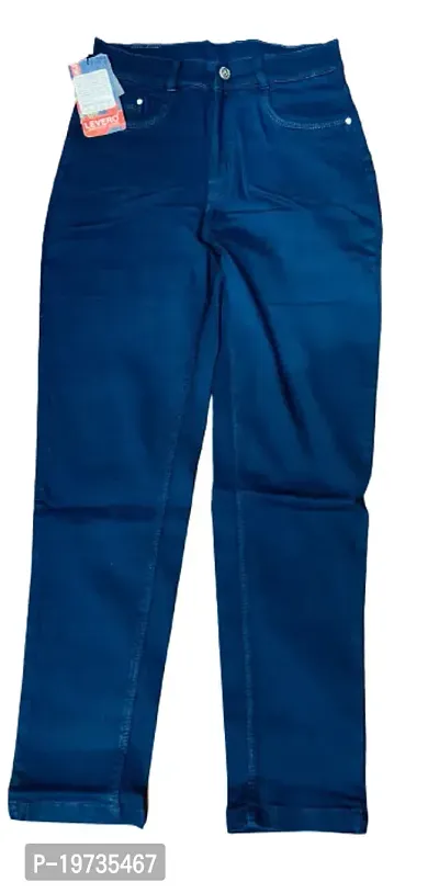 Stylish Blue Denim Lycra Washed Jeans For Women