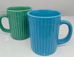 KITTENS Large 320 ml Multi Color Set of 2 Coffee Mugs in Blue & Teal Color Combination.-thumb1