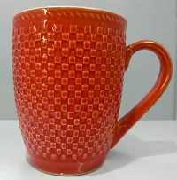 KITTENS 300 ml Large Coffee Mugs in Red Checkered Pattern - Set of 2.-thumb1