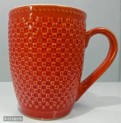 KITTENS 300 ml Large Coffee Mugs in Red Checkered Pattern - Set of 2.-thumb2