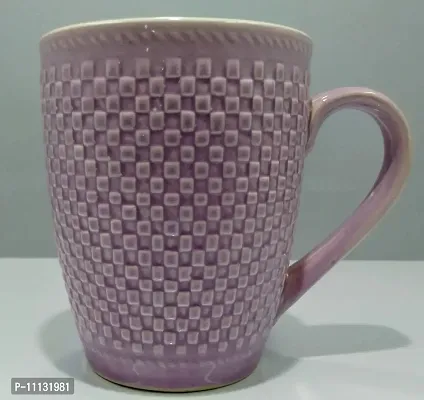 KITTENS 300 ml Large Coffee Mugs in Purple Checkered Pattern - Set of 2.-thumb2