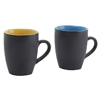 KITTENS Black Large Coffee Mugs 275ml Set of 2 (Inner Color May Vary)-thumb1