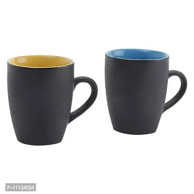 KITTENS Black Large Coffee Mugs 275ml Set of 2 (Inner Color May Vary)-thumb2