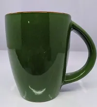 KITTENS Large Coffee Mugs - Set of 4 - Green with Inside Copper Brown-thumb3