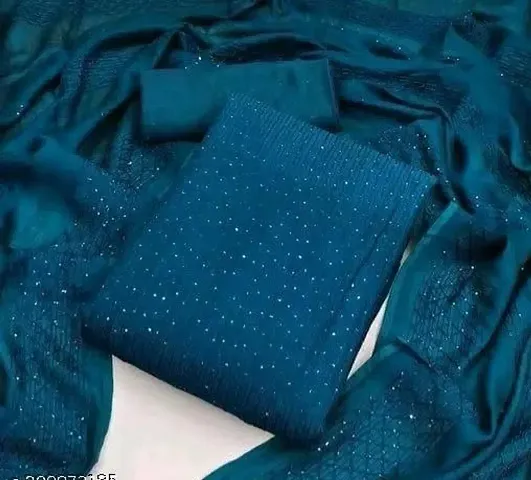 Fancy Stylish Chanderi Cotton Unstitched Dress Material