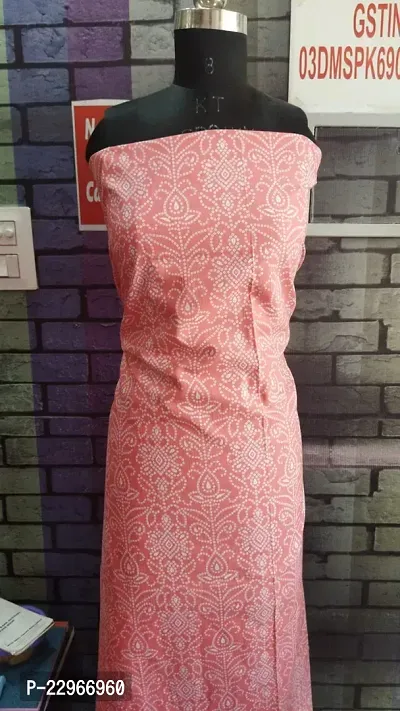 Elegant Pink Cotton  Kurta fabric only For Women-thumb0