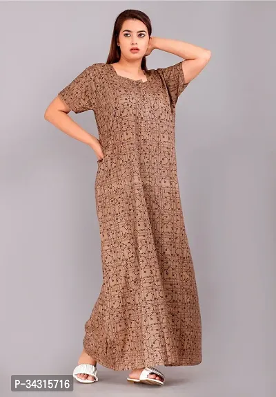 Elegant Cotton Printed Nighty For Women