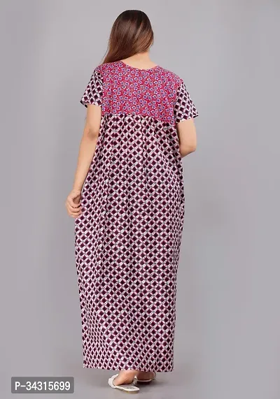 Elegant Cotton Printed Nighty For Women-thumb2