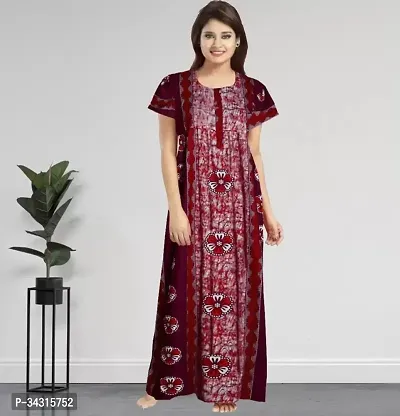 Elegant Cotton Printed Nighty For Women-thumb0