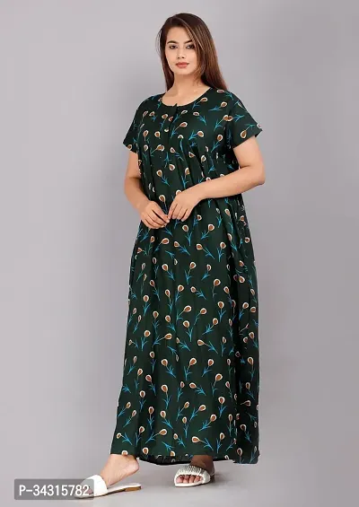 Elegant Cotton Printed Nighty For Women-thumb0