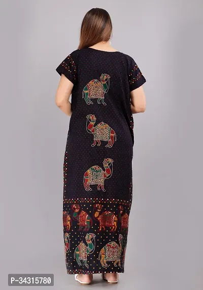 Elegant Cotton Printed Nighty For Women-thumb2