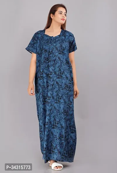 Elegant Cotton Printed Nighty For Women-thumb0