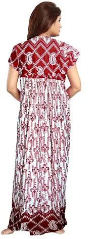 Elegant Multicoloured Cotton Printed Nighty For Women Pack Of 2-thumb2