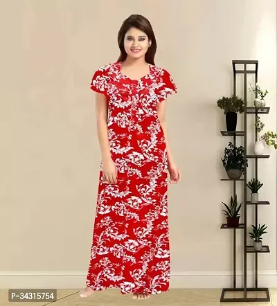 Elegant Cotton Printed Nighty For Women-thumb0