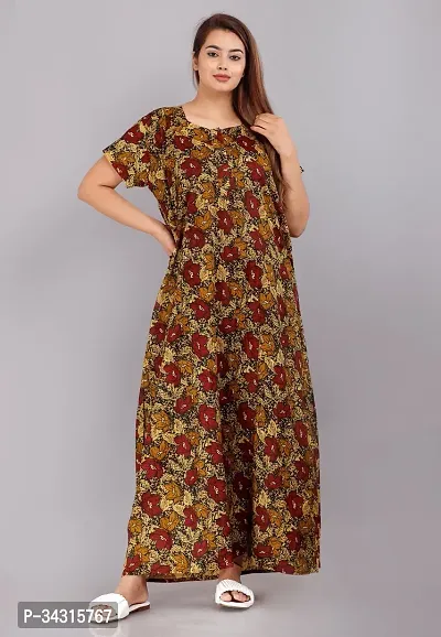 Elegant Cotton Printed Nighty For Women-thumb0