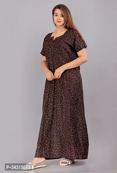 Elegant Cotton Printed Nighty For Women-thumb0