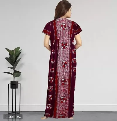 Elegant Cotton Printed Nighty For Women-thumb2