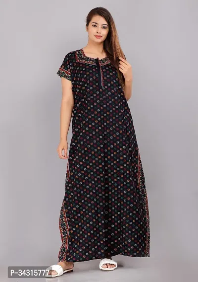 Elegant Cotton Printed Nighty For Women-thumb0