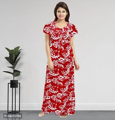 Elegant Cotton Printed Nighty For Women-thumb0