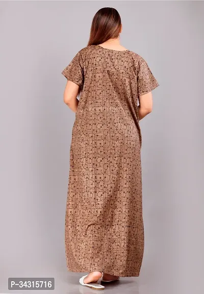 Elegant Cotton Printed Nighty For Women-thumb2